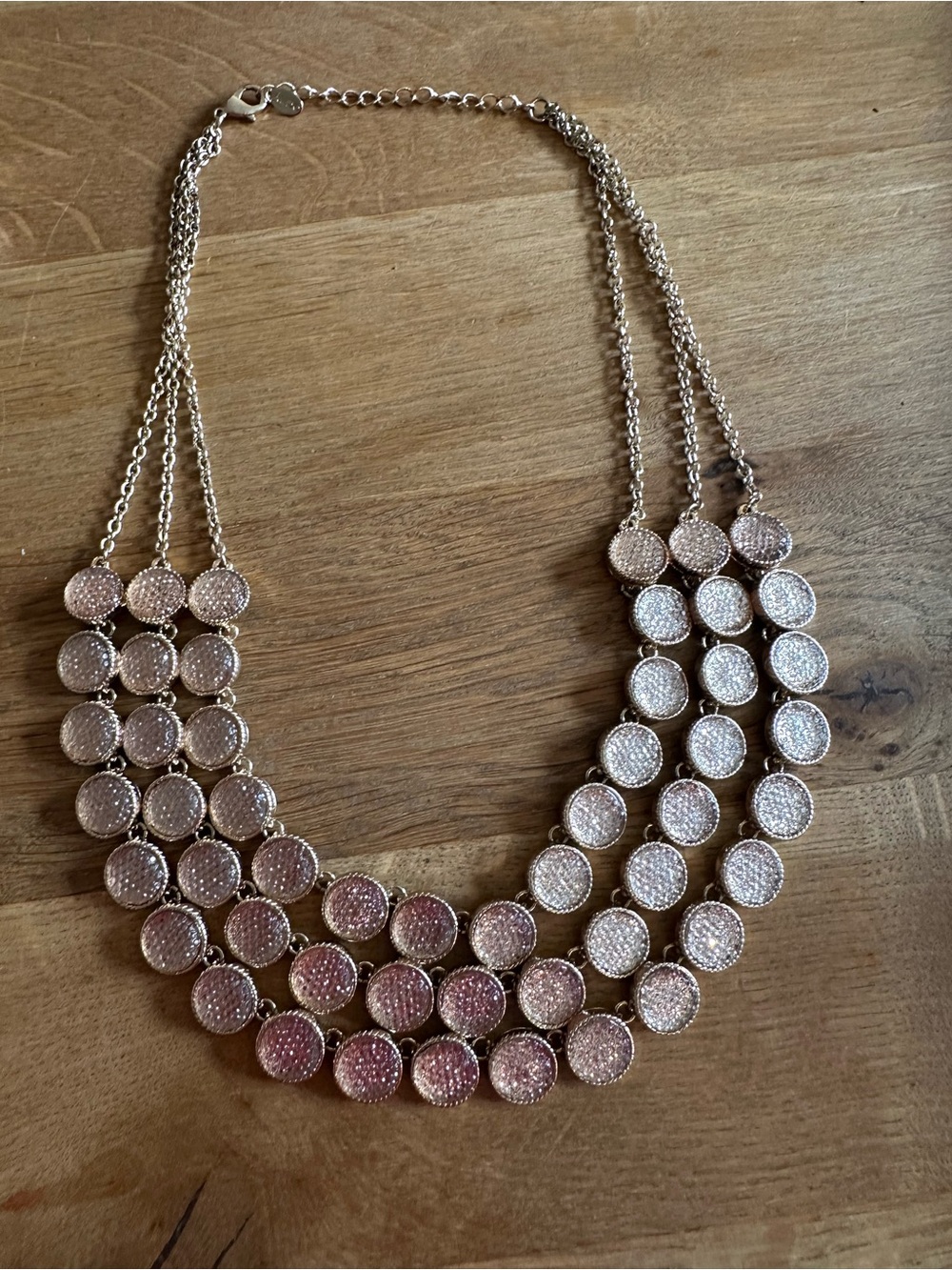 Aldo Rose Gold-Tone Rhinestone Disc Necklace & Hoop Bracelets Set - Picture 8 of 9
